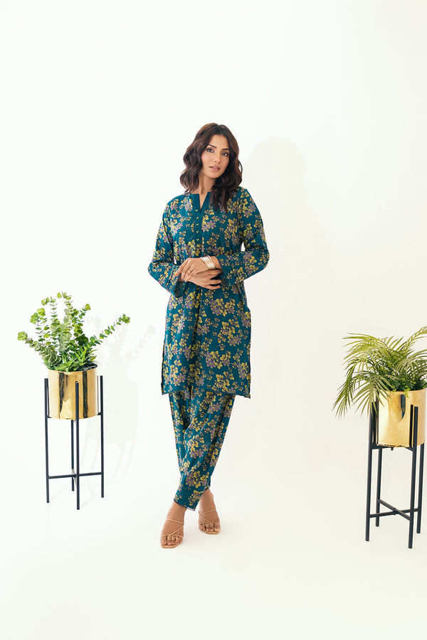 Turkish Green Floral 2 Pc Women